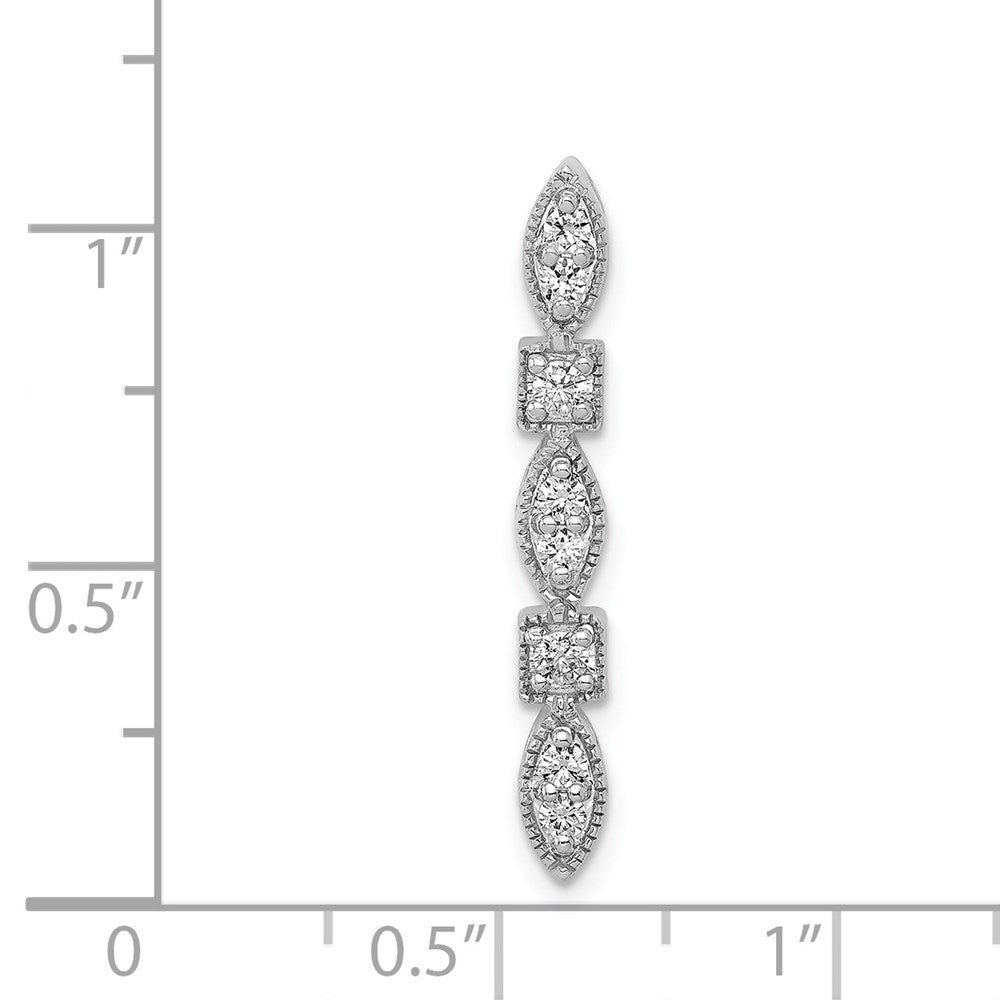 14k White Gold 1/4ct. Real Diamond Fancy Chain Slide