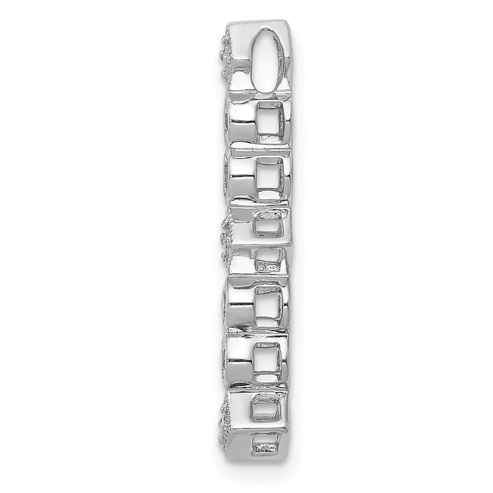 14k White Gold 1/4ct. Real Diamond Fancy Chain Slide