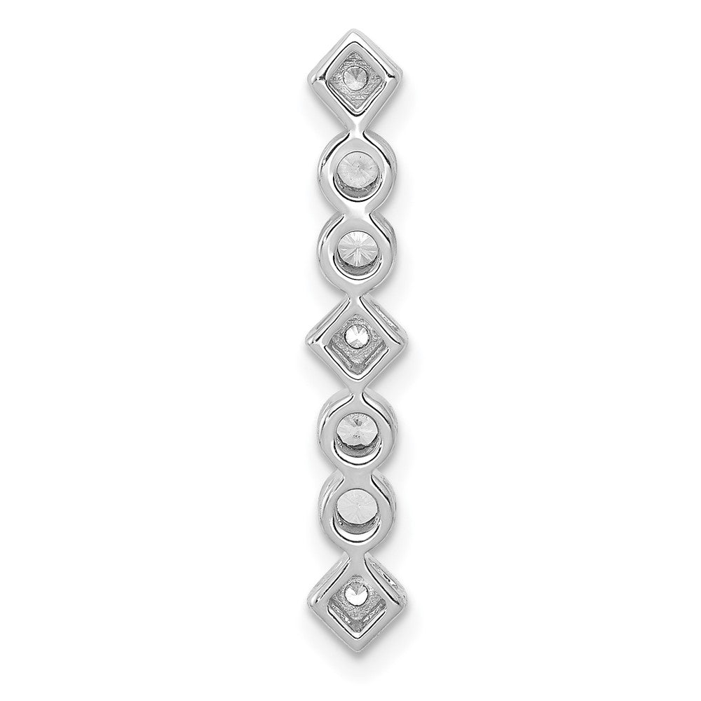 14k White Gold 1/4ct. Real Diamond Fancy Chain Slide