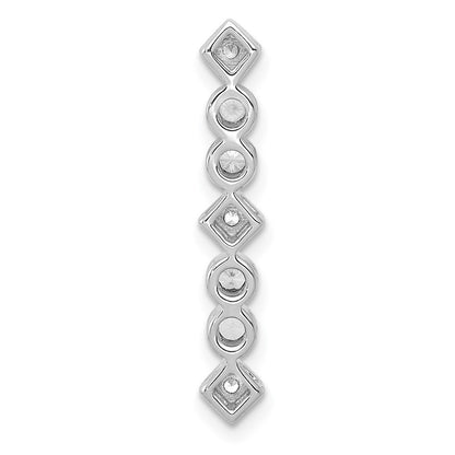 14k White Gold 1/4ct. Real Diamond Fancy Chain Slide