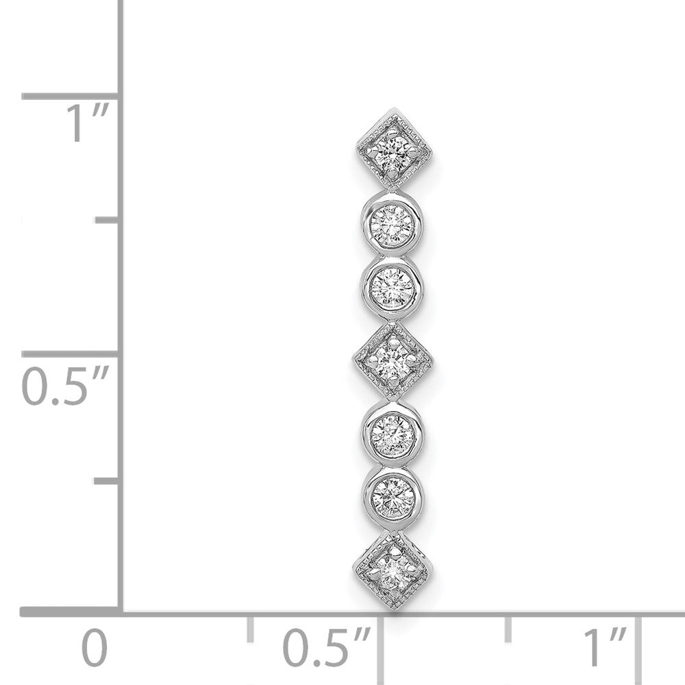 14k White Gold 1/4ct. Real Diamond Fancy Chain Slide