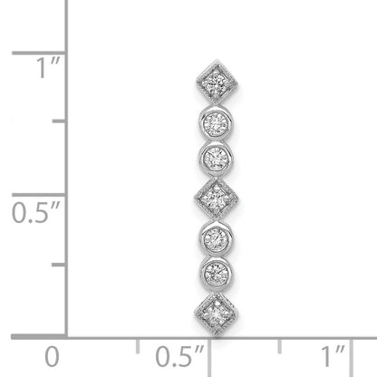 14k White Gold 1/4ct. Real Diamond Fancy Chain Slide