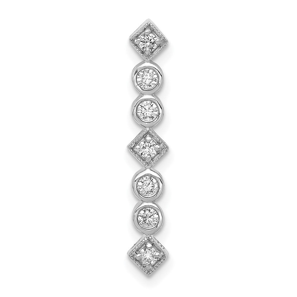 14k White Gold 1/4ct. Real Diamond Fancy Chain Slide