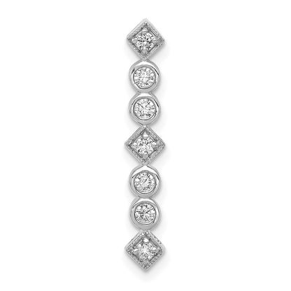 14k White Gold 1/4ct. Real Diamond Fancy Chain Slide
