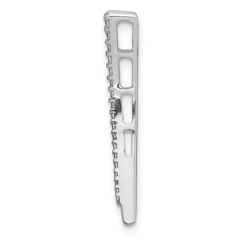 14k White Gold 1/10ct. Real Diamond Fancy Chain Slide