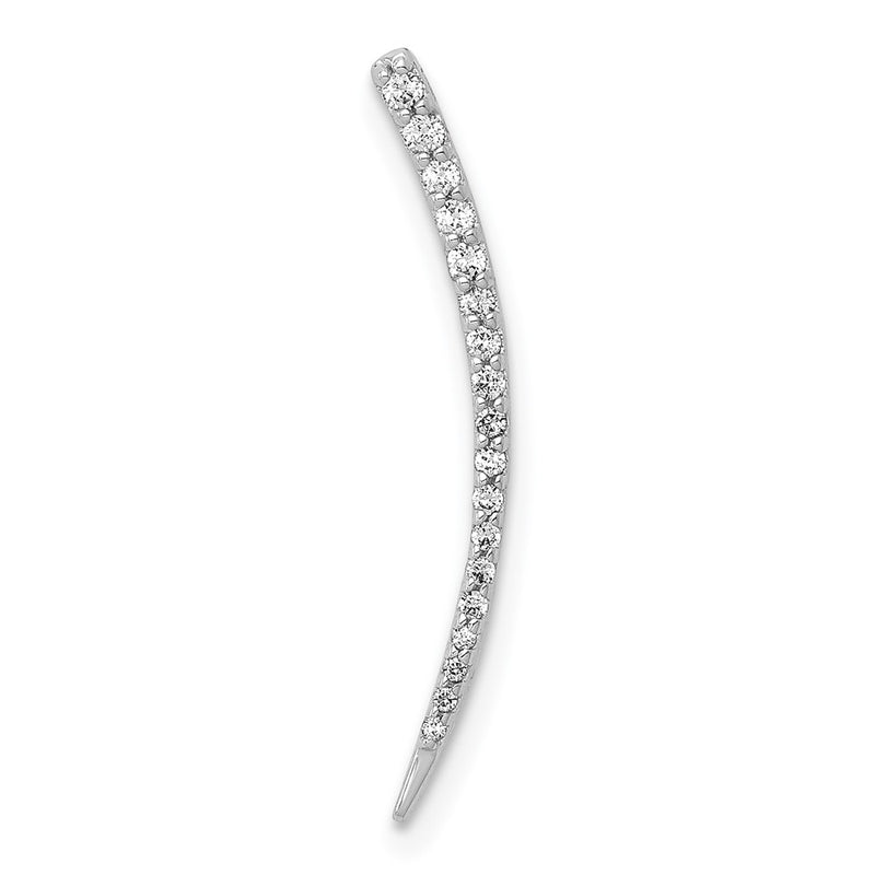 14k White Gold 1/10ct. Real Diamond Fancy Chain Slide