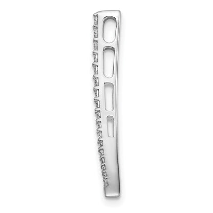 14k White Gold 1/4ct. Real Diamond Fancy Chain Slide