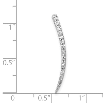 14k White Gold 1/4ct. Real Diamond Fancy Chain Slide