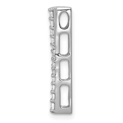 14k White Gold 1/4ct. Real Diamond Fancy Bar Chain Slide