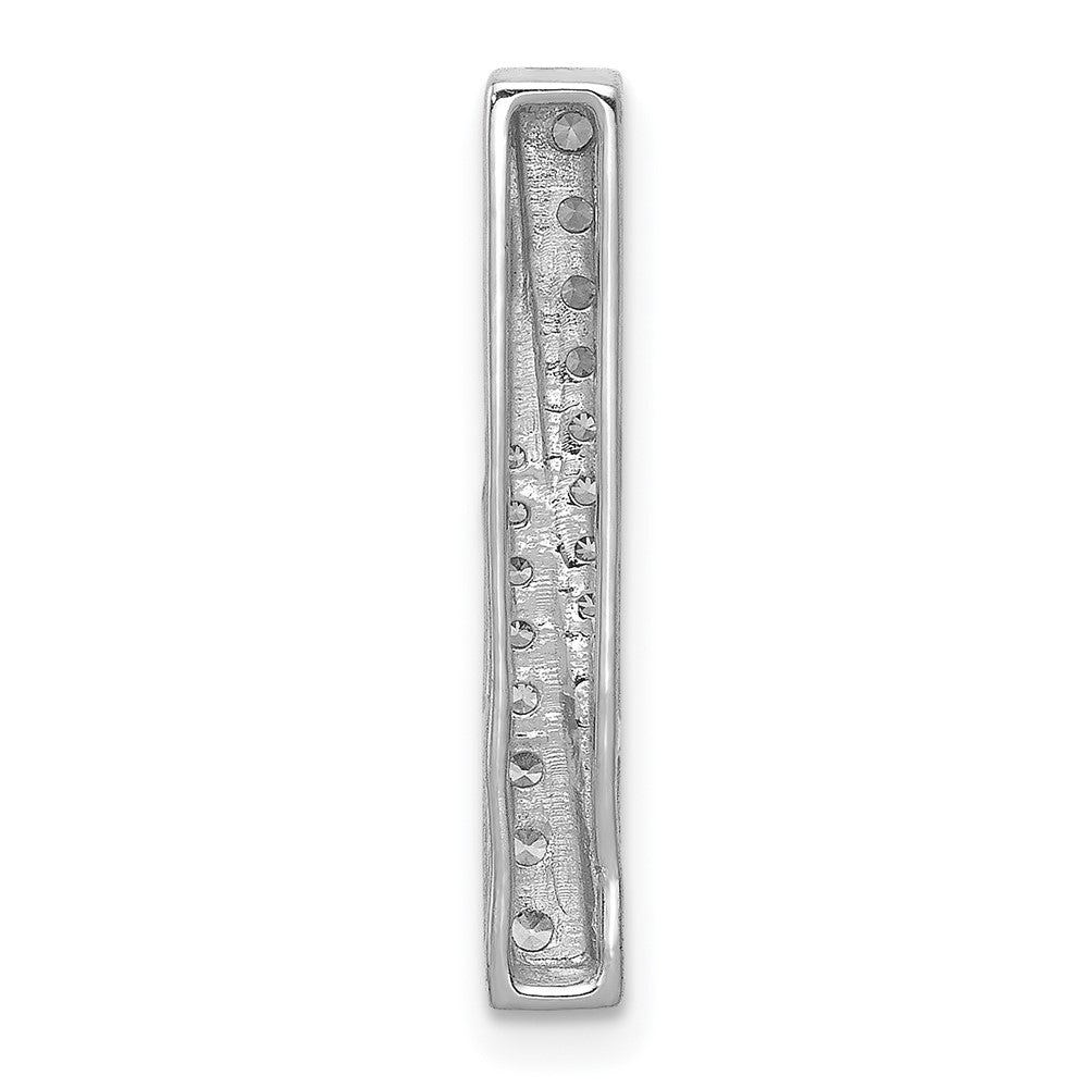 14k White Gold 1/4ct. Real Diamond Fancy Bar Chain Slide