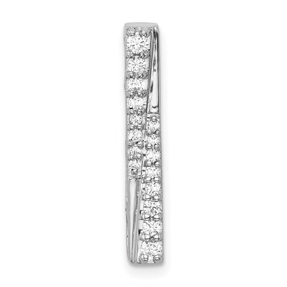 14k White Gold 1/4ct. Real Diamond Fancy Bar Chain Slide