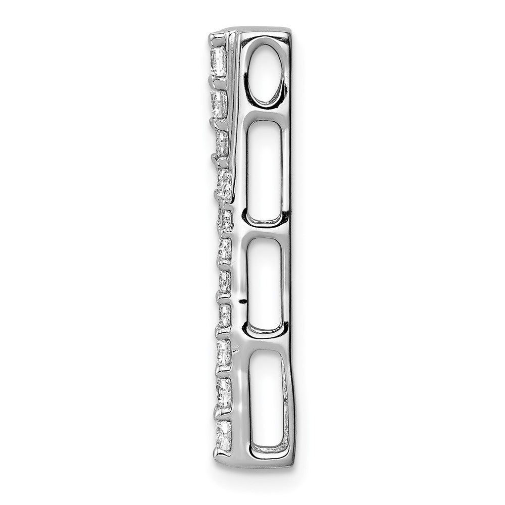 14k White Gold 1/2ct. Real Diamond Fancy Bar Chain Slide
