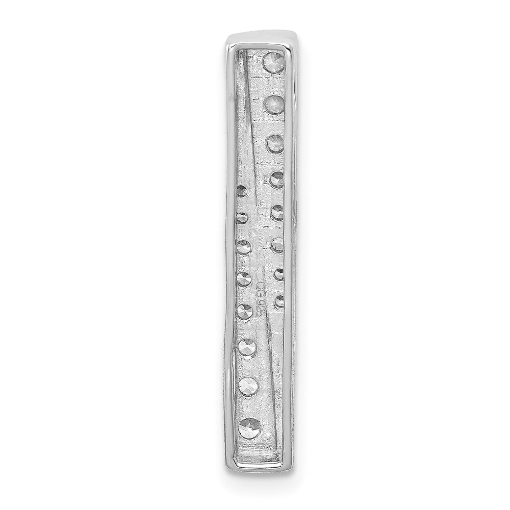 14k White Gold 1/2ct. Real Diamond Fancy Bar Chain Slide
