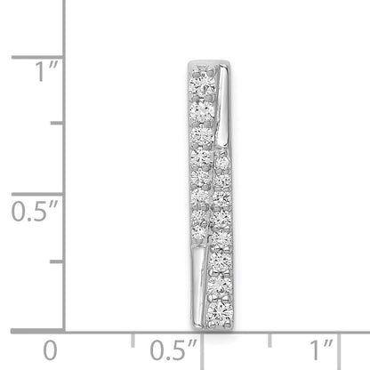 14k White Gold 1/2ct. Real Diamond Fancy Bar Chain Slide