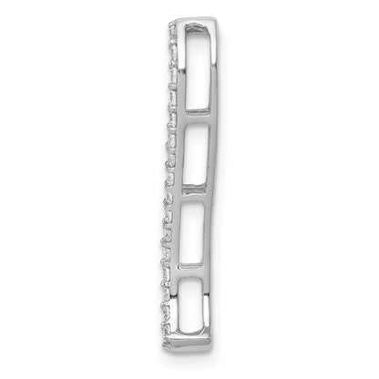14k White Gold 1/4ct. Real Diamond Fancy Curved Line Chain Slide