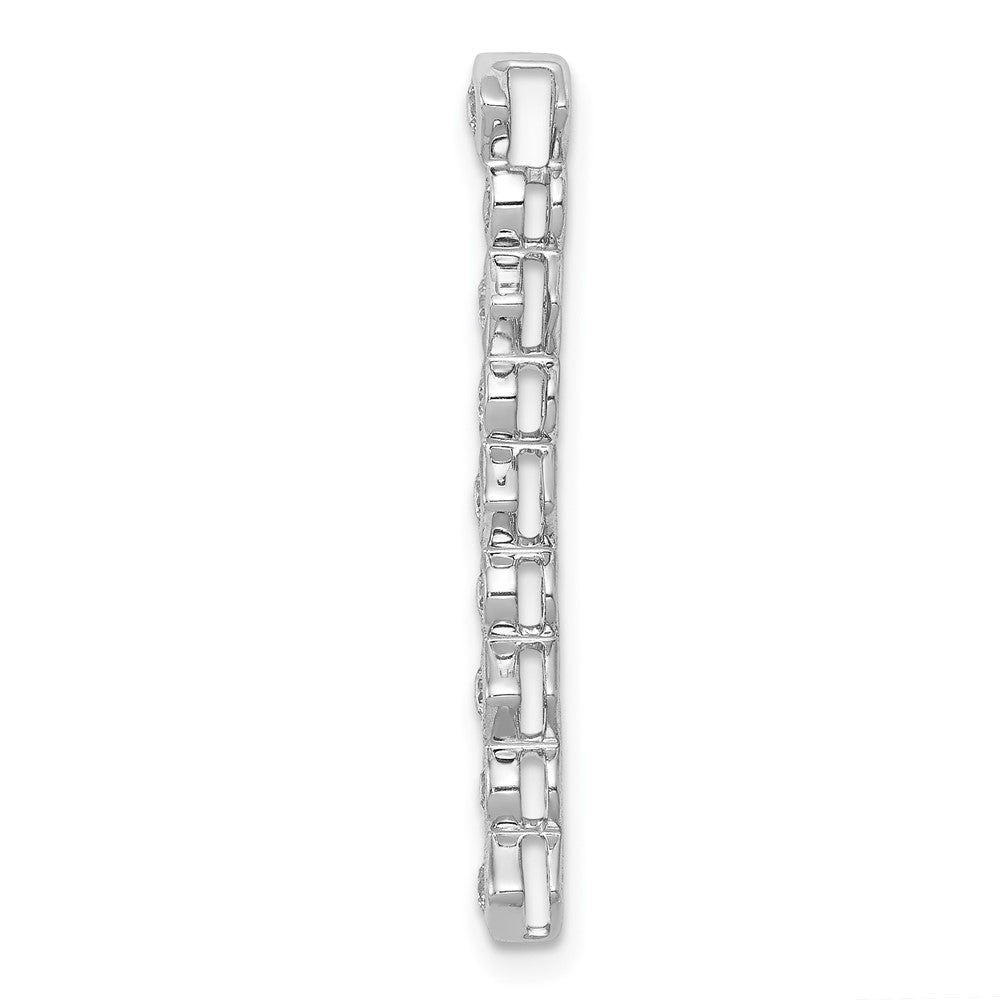 14k White Gold 1/4ct. Real Diamond Fancy Chain Slide