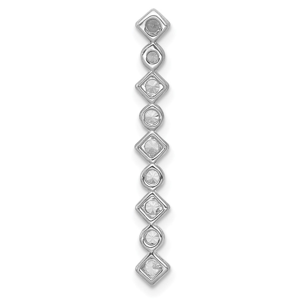 14k White Gold 1/4ct. Real Diamond Fancy Chain Slide