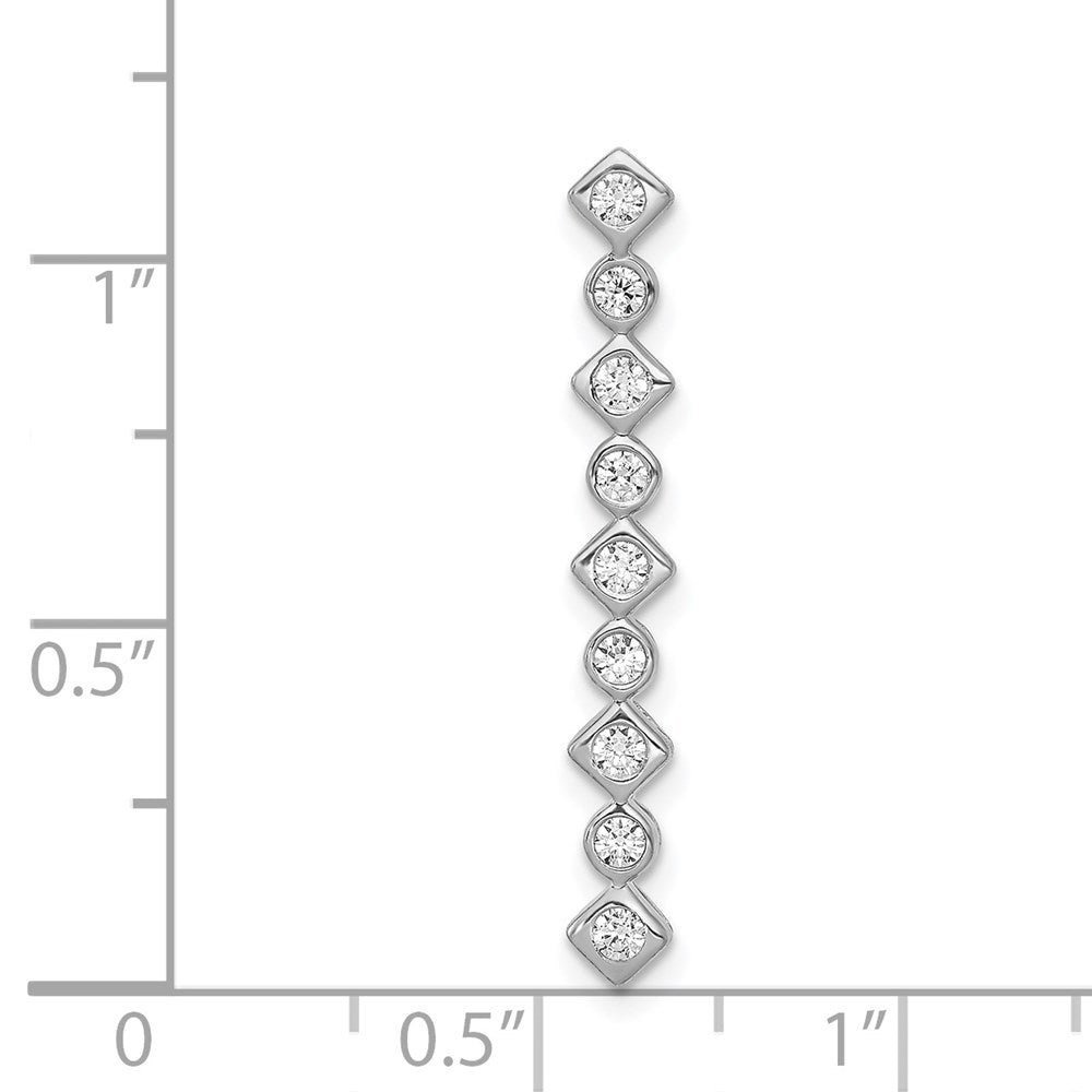 14k White Gold 1/4ct. Real Diamond Fancy Chain Slide