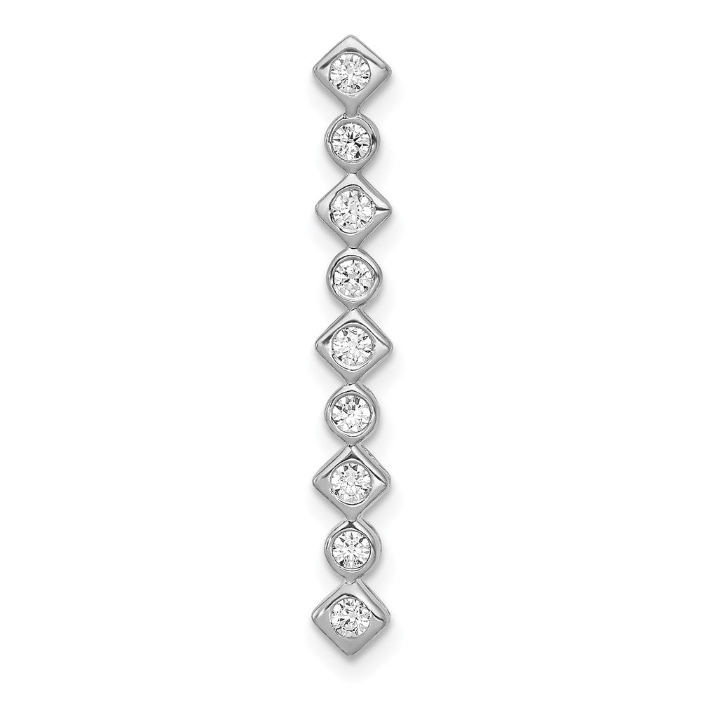 14k White Gold 1/4ct. Real Diamond Fancy Chain Slide