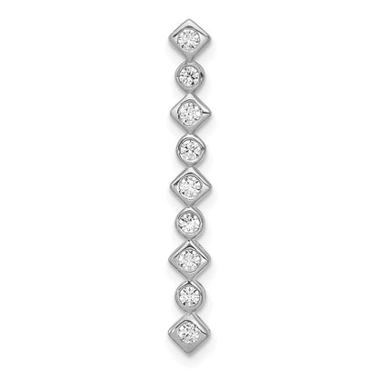 14k White Gold 1/4ct. Real Diamond Fancy Chain Slide