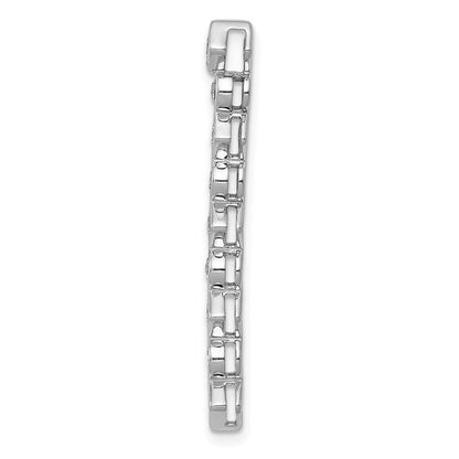 14k White Gold 1/2ct. Real Diamond Fancy Chain Slide