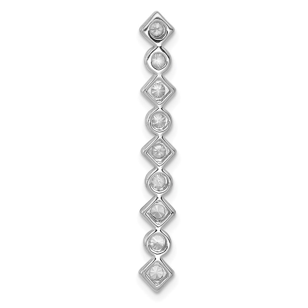 14k White Gold 1/2ct. Real Diamond Fancy Chain Slide