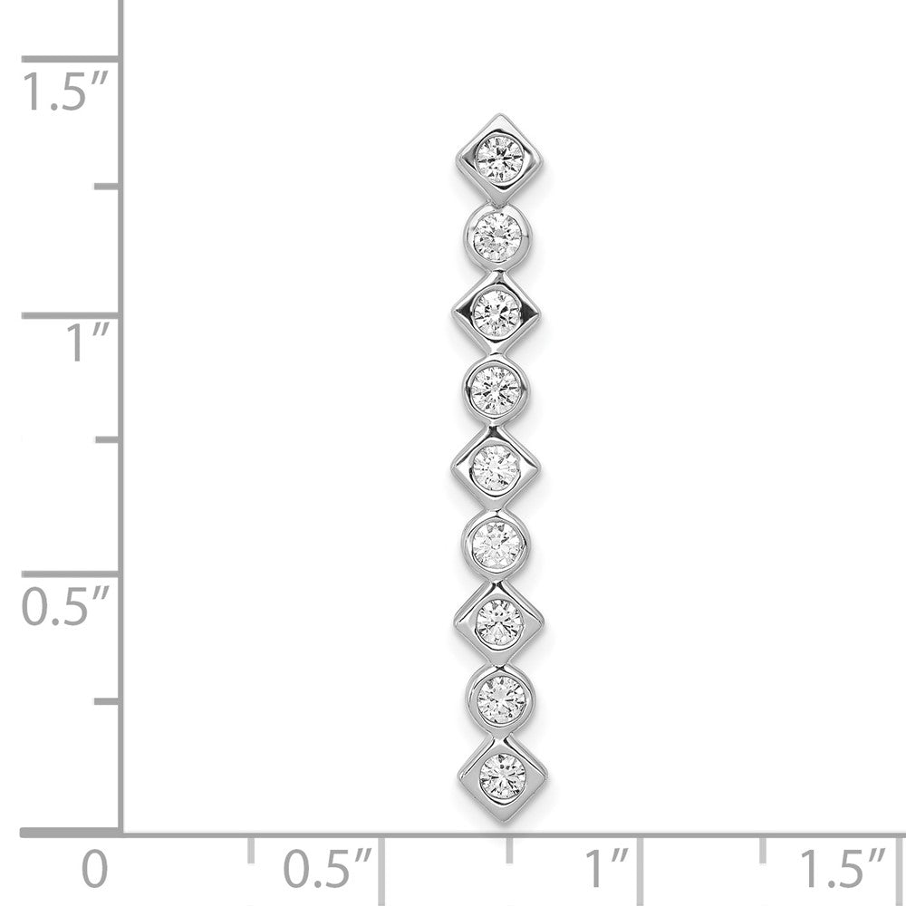 14k White Gold 1/2ct. Real Diamond Fancy Chain Slide