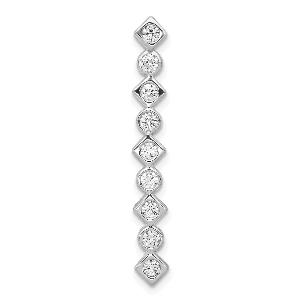 14k White Gold 1/2ct. Real Diamond Fancy Chain Slide