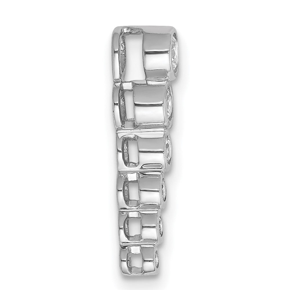 14k White Gold 1/4ct. Real Diamond Fancy Chain Slide
