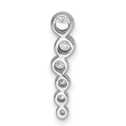 14k White Gold 1/4ct. Real Diamond Fancy Chain Slide