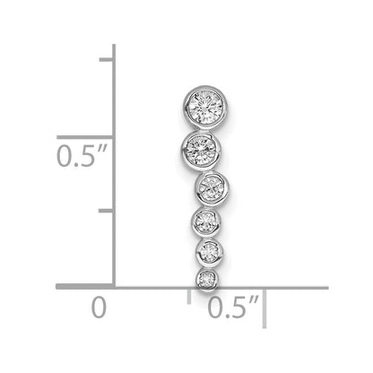 14k White Gold 1/4ct. Real Diamond Fancy Chain Slide