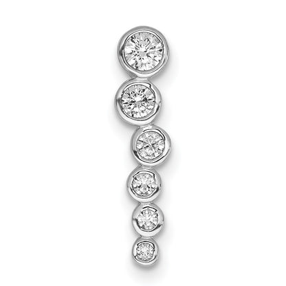 14k White Gold 1/4ct. Real Diamond Fancy Chain Slide