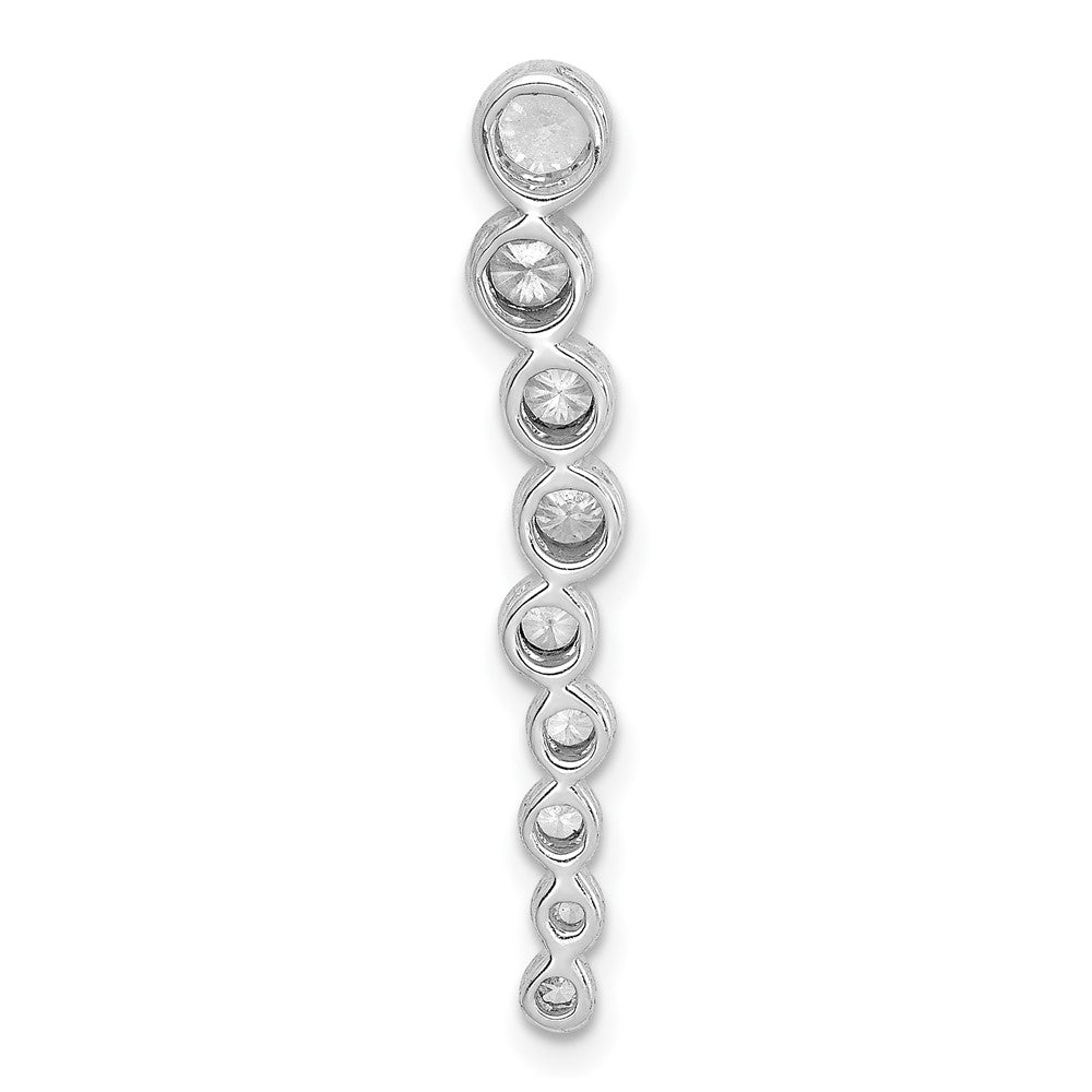 14k White Gold 1/2ct. Real Diamond Fancy Chain Slide