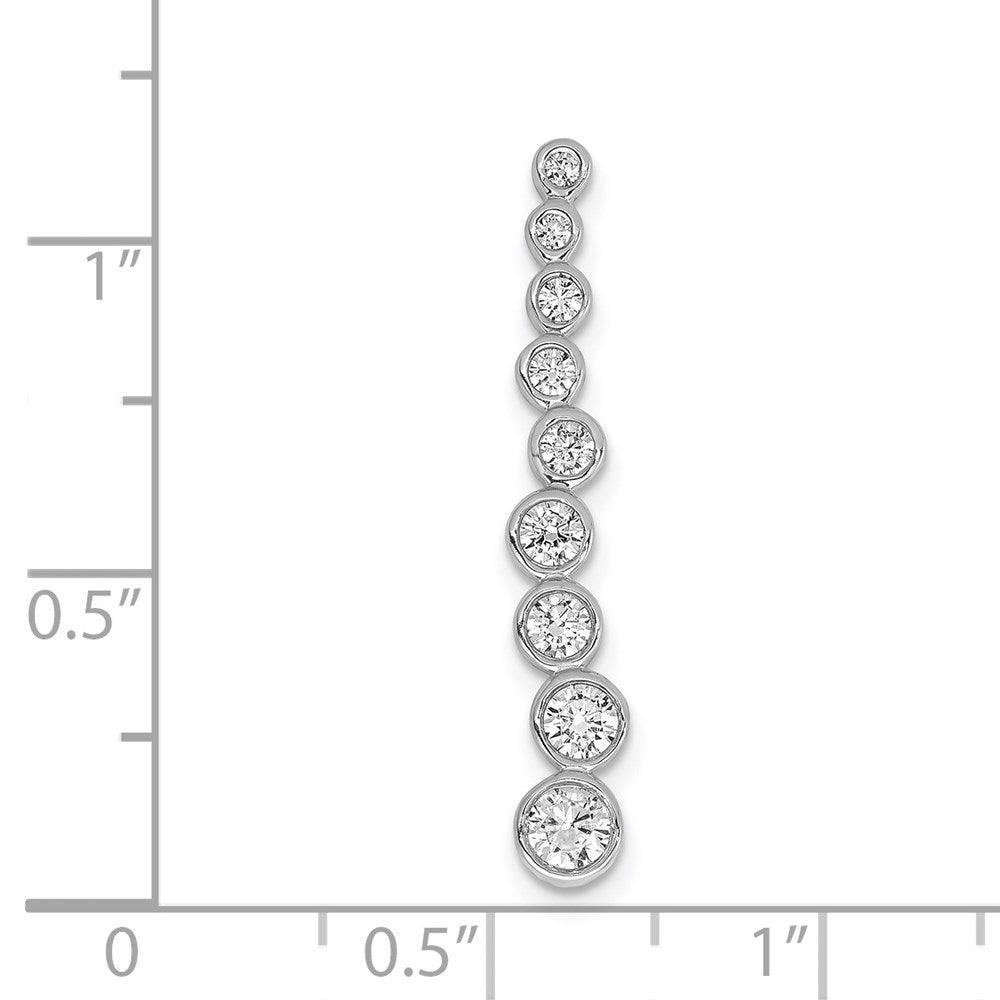 14k White Gold 1/2ct. Real Diamond Fancy Chain Slide