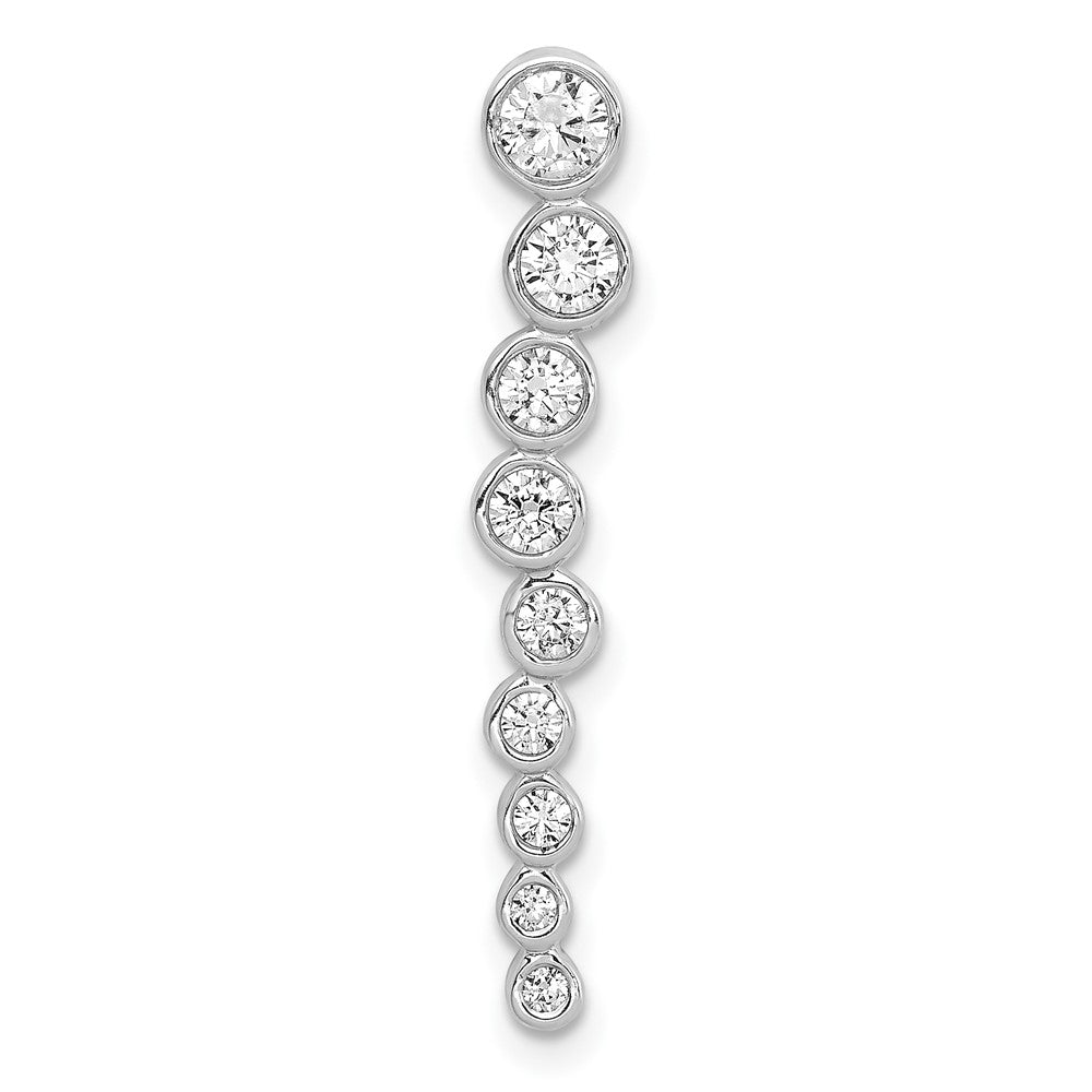 14k White Gold 1/2ct. Real Diamond Fancy Chain Slide