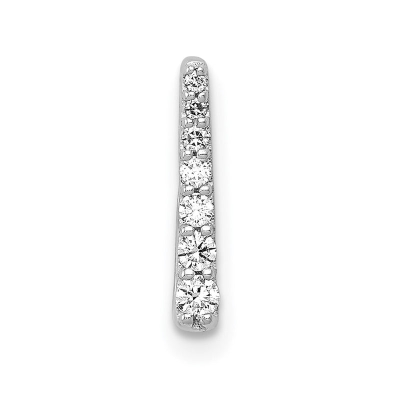14k White Gold 1/10ct. Real Diamond Fancy Chain Slide