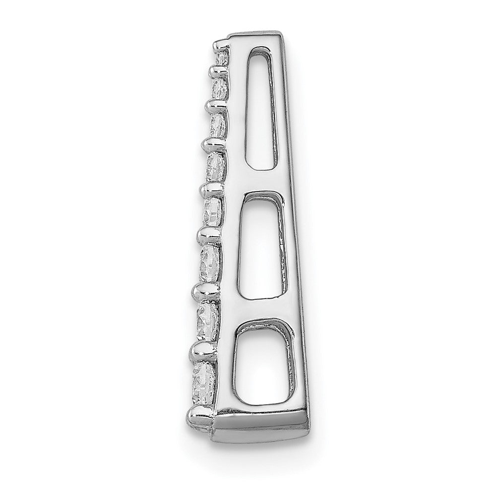 14k White Gold 1/4ct. Real Diamond Fancy Chain Slide