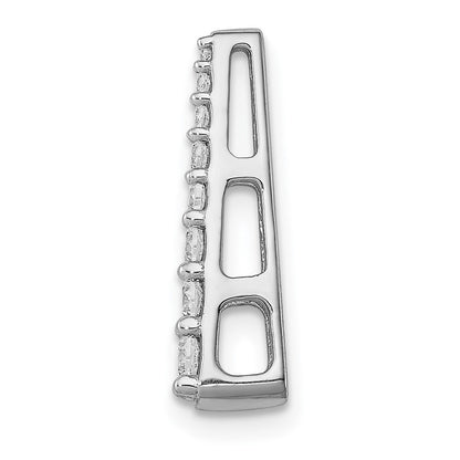 14k White Gold 1/4ct. Real Diamond Fancy Chain Slide