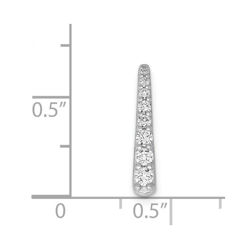 14k White Gold 1/4ct. Real Diamond Fancy Chain Slide