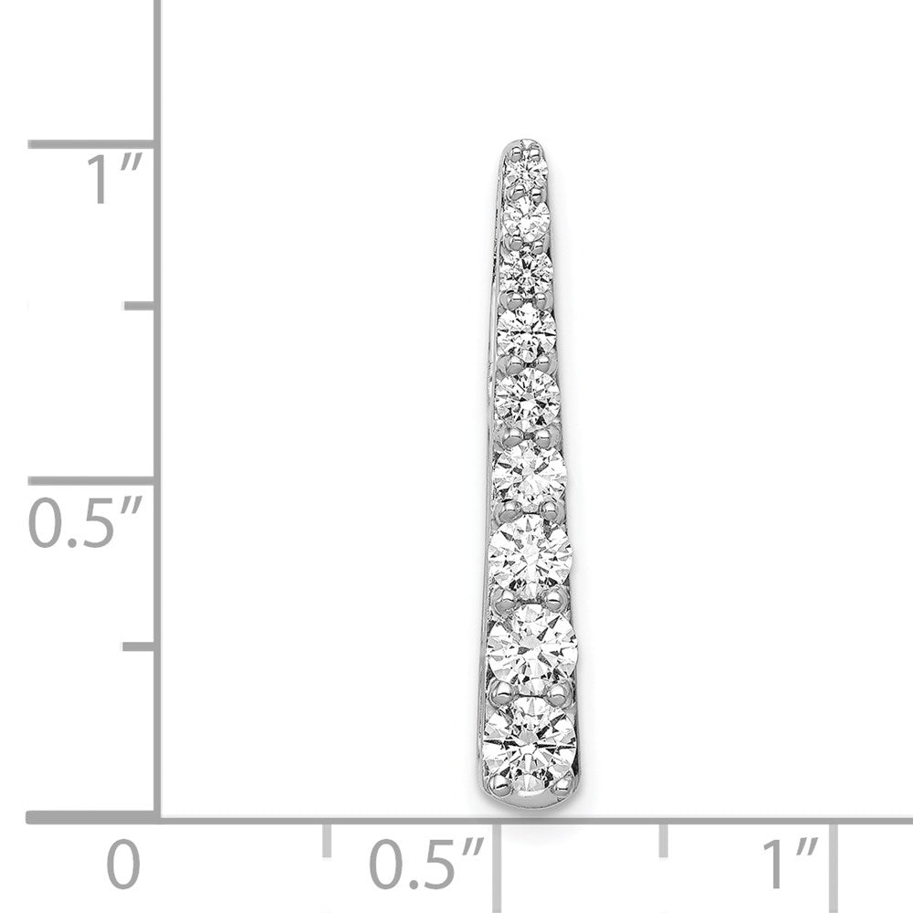 14k White Gold 3/4ct. Real Diamond Fancy Chain Slide
