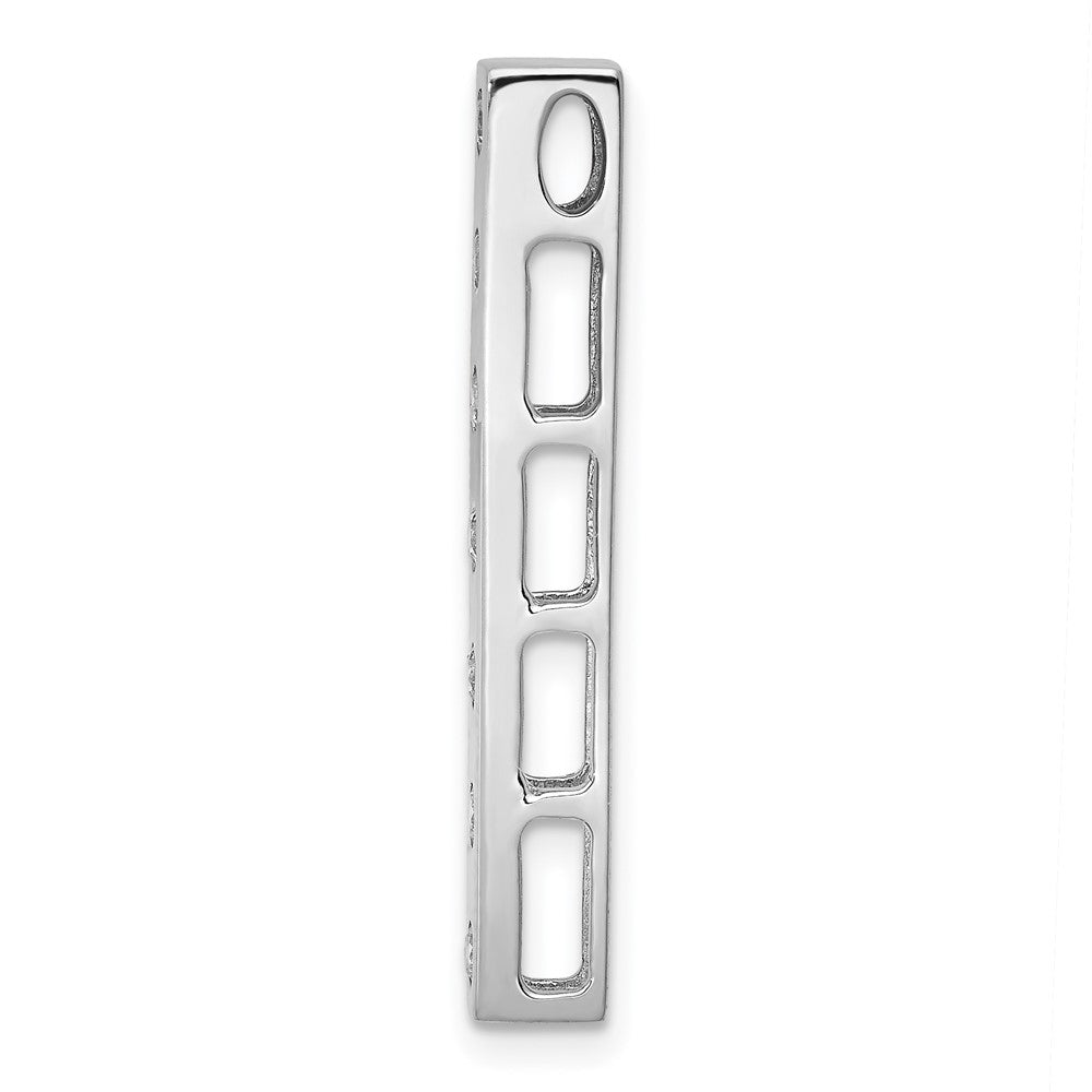 14k White Gold 1/4ct. Real Diamond Fancy Bar Chain Slide