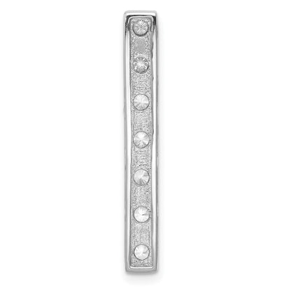 14k White Gold 1/4ct. Real Diamond Fancy Bar Chain Slide