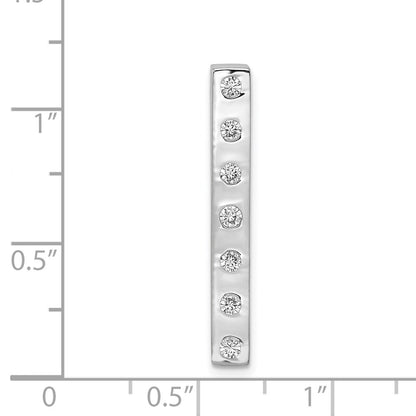 14k White Gold 1/4ct. Real Diamond Fancy Bar Chain Slide