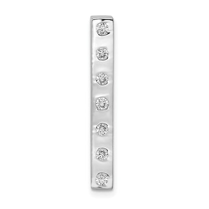 14k White Gold 1/4ct. Real Diamond Fancy Bar Chain Slide