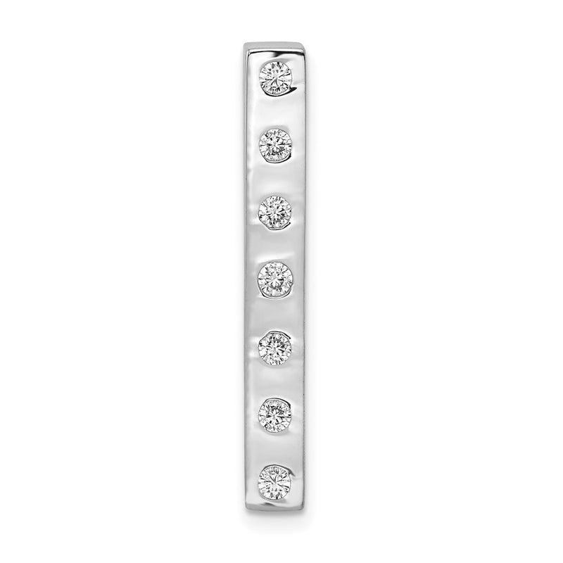 14k White Gold 1/4ct. Real Diamond Fancy Bar Chain Slide