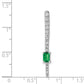 14k white gold real diamond and rectangle emerald fancy chain slide pm3874 em 055 wa
