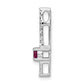 14k White Gold Real Diamond and .18 Ruby Fancy Chain Slide
