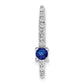 14k White Gold Real Diamond and .18 Sapphire Fancy Chain Slide