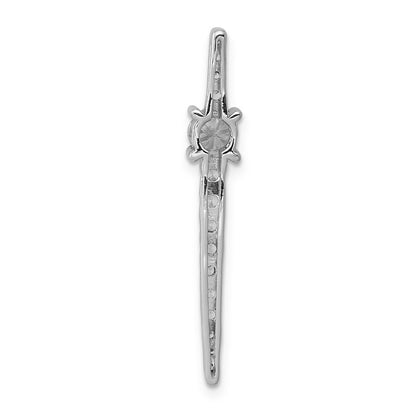 14k White Gold Real Diamond & .33 Sapphire Fancy Chain Slide