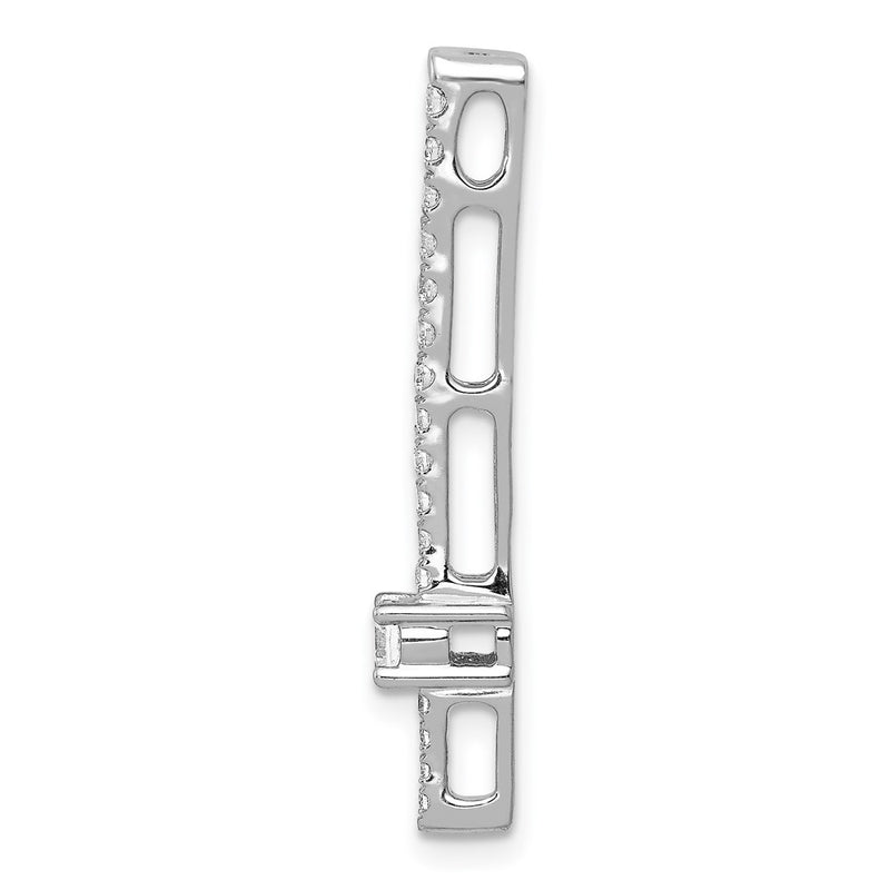 14k White Gold 1/3ct. Real Diamond Fancy Chain Slide